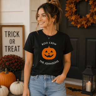Minimalist Boo Crew Pumpkin – Personalised T-Shirt