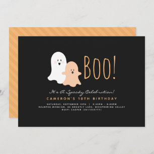 Minimalist Boo Cute Ghost Halloween Invitation