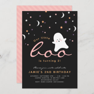 Minimalist Boo Cute Ghost Halloween Invitation