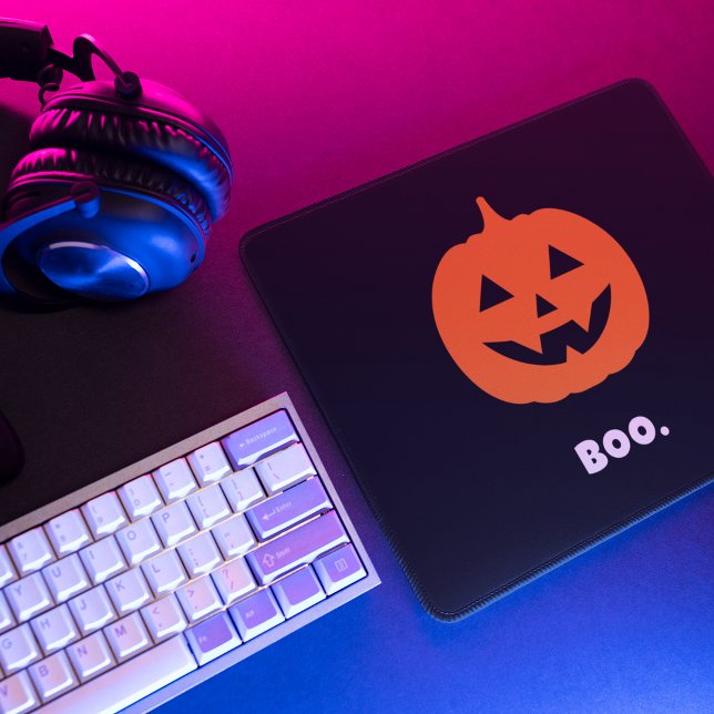 Minimalist BOO. Pumpkin – Minimalist Halloween Mouse Pad (Creator Uploaded)