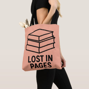 Minimalist Book Stack Tote Bag Design
