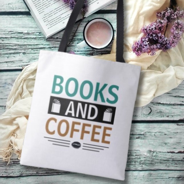 Minimalist Books and Coffee Lover  Tote Bag (Creator Uploaded)