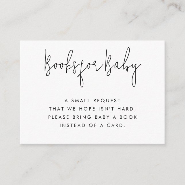 Minimalist Books for Baby-Book Request Insert Card (Front)
