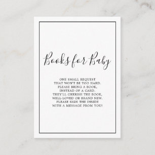 Minimalist Books for Baby Shower Card