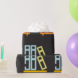 Minimalist Bookshelf Graphic Icon Wrapping Paper