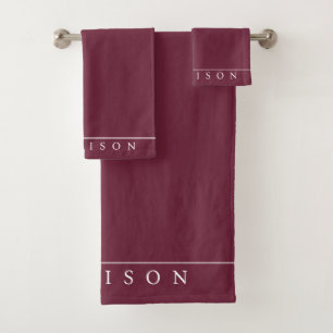 Minimalist Bordeaux Wine Personalised Bath Towel Set