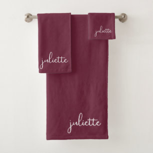 Minimalist Bordeaux Wine Personalised Bath Towel Set