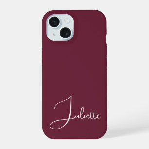 Minimalist Bordeaux Wine Personalised iPhone 15 Case
