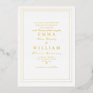 Minimalist Border Elegant Calligraphy Chic Wedding