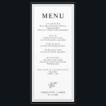 Minimalist Border Leaf Wedding Menu Card<br><div class="desc">Designed to coordinate with our Minimalist Dainty Leaf Collection, this customizable matching wedding menu card features a dainty leaf with classic lettering on white background, this is a minimalist yet elegant wedding suite. For more advanced customisation of this design, e.g. changing layout, font or text size please click the "CUSTOMIZE"...</div>