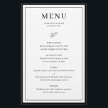 Minimalist Border Leaf Wedding menu card<br><div class="desc">Designed to coordinate with our Minimalist Dainty Leaf Collection, this customizable matching wedding menu card features a dainty leaf with classic lettering on white background, this is a minimalist yet elegant wedding suite. For more advanced customisation of this design, e.g. changing layout, font or text size please click the "CUSTOMIZE"...</div>