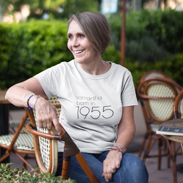 Minimalist Born in 1955 70th Birthday Party T-Shirt (Creator Uploaded)