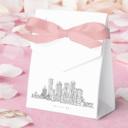Minimalist Boston City Skyline Illustration Favour Box
