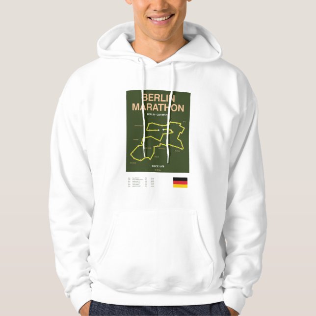 Minimalist Boston Marathon Line Print Hoodie (Front)