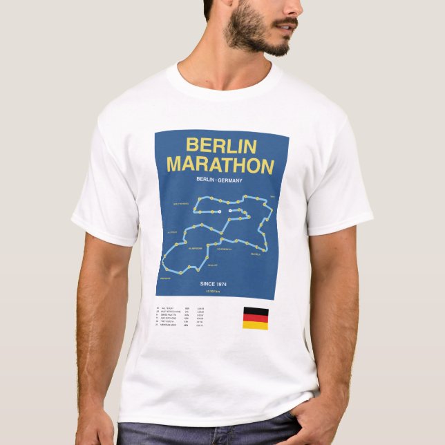 Minimalist Boston Marathon Line Print T-Shirt (Front)