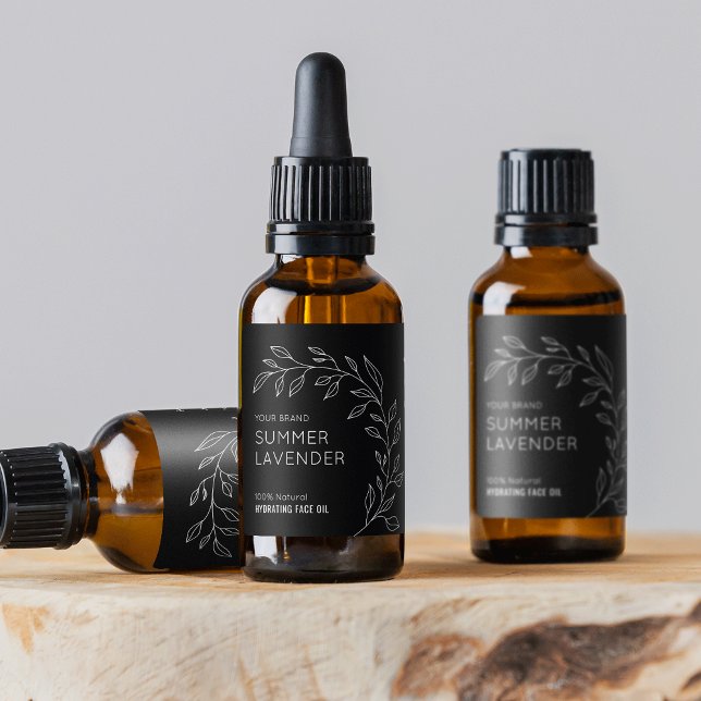 Minimalist Botanical 1 OZ Dropper Bottle Label (Creator Uploaded)