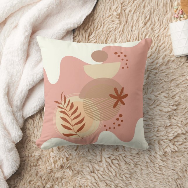 Minimalist Botanical Abstract II Throw Pillow (Blanket)