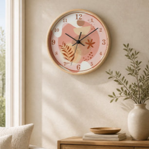 Minimalist Botanical Abstract II Wall Clock