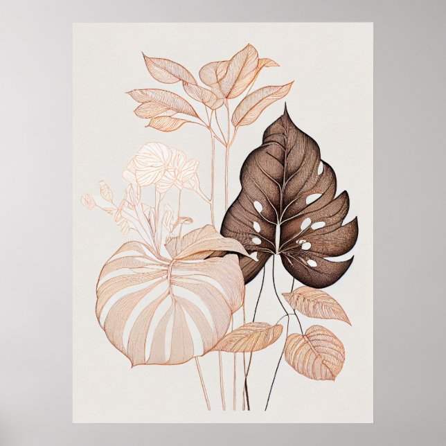 Minimalist Botanical Art Print for Modern Interior (Front)