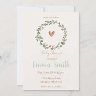 Minimalist Botanical Baby Shower Invitation