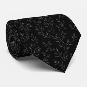 Minimalist Botanical Branches Dark Tie