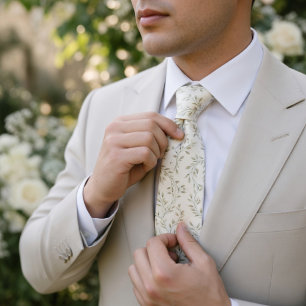 Minimalist Botanical Branches Tie