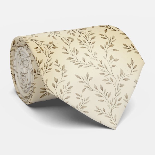 Minimalist Botanical Branches Tie (Rolled)