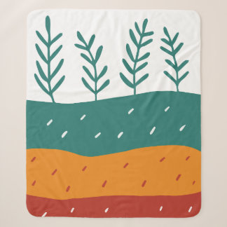 Minimalist Botanical Garden Layered Art Blanket