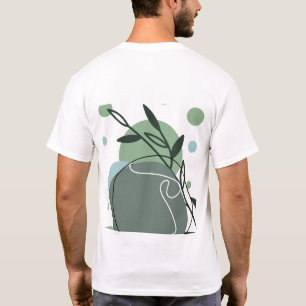 Minimalist Botanical Greenery Art T-Shirt