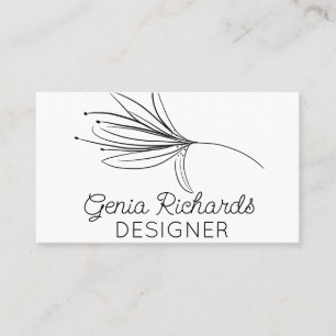 Minimalist Botanical Lily Flower Designer Business Card