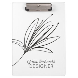 Minimalist Botanical Lily Flower Designer  Clipboard