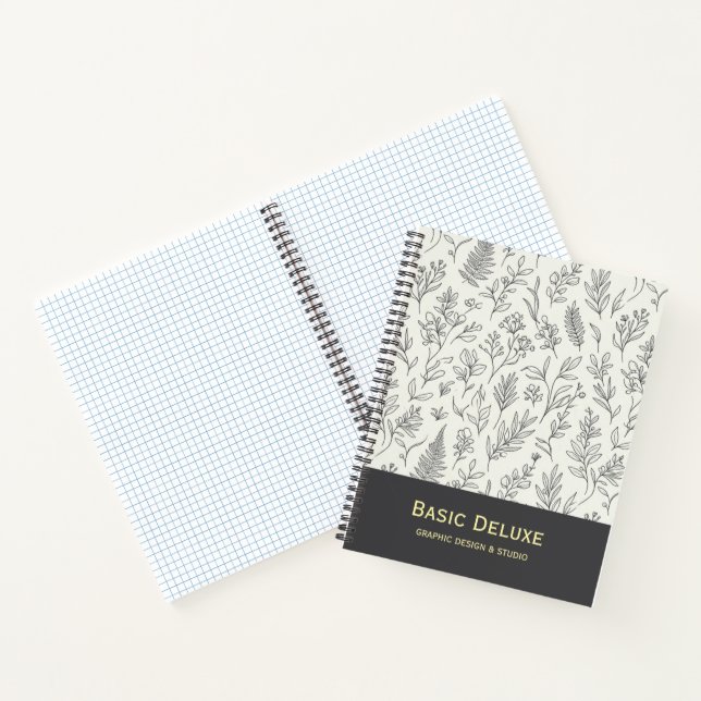 Minimalist Botanical Line Art Pattern Seamless Notebook (Inside)