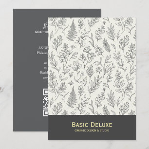 Minimalist Botanical Line Art Pattern Seamless Save The Date