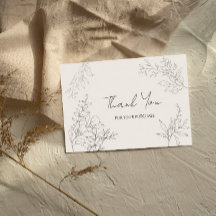 Minimalist Botanical Line Art Thank You 