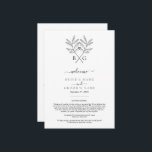 Minimalist Botanical Monogram Wedding Itinerary  Program<br><div class="desc">A minimalist botanical rustic monogram wedding design. A simple design that uses vintage style botanical sketches of leaves to create an elegant classic monogram. A charming black and white garden design with rustic strokes and classy script typography. An elegant wedding Itinerary program design with modern elements. Matching wedding invitations and...</div>