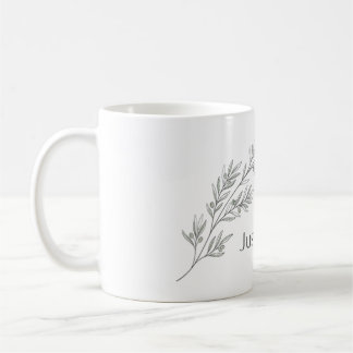 ​Minimalist Botanical Olive Branch Line Art Coffee Mug