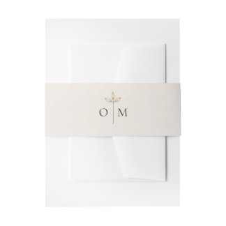 Minimalist Botanical Olive Branch Wedding  Invitation Belly Band