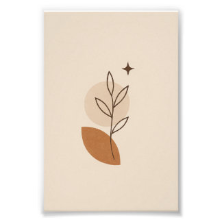 Minimalist Botanical Poster with Star