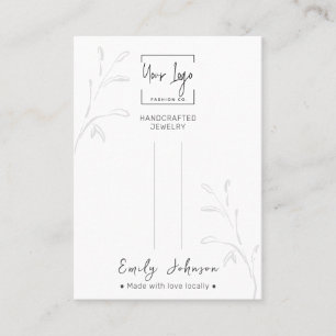 Minimalist Botanical QR Jewellery Hair Clip Displa Calling Card