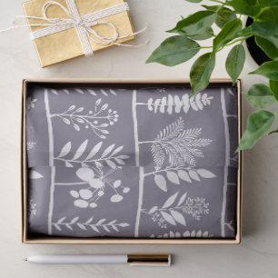 Minimalist Botanical Silhouettes Mute Lavender Tissue Paper