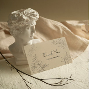 Minimalist Botanical Thank You  Card