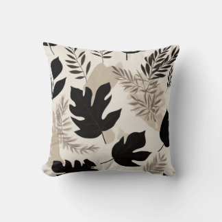 Minimalist Botanical Throw Pillow – Japandi Style
