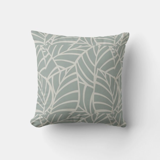 Minimalist Botanical Veins Throw Pillow (Front)