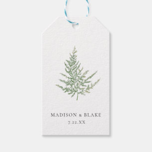 Minimalist Botanical Watercolor Fern Wedding Gift Tags