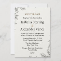 Minimalist Botanical Wedding Invitation Template