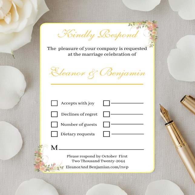  Minimalist Botanical Wedding Response Card  (Creator Uploaded)