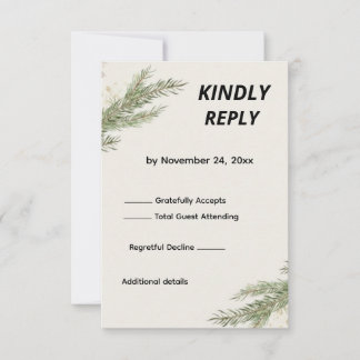 Minimalist Botanical Wedding RSVP Card