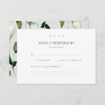 Minimalist Botanical Wedding RSVP Card