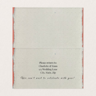Minimalist Botanical Wedding RSVP Folded Card