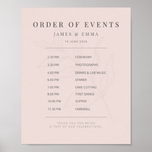 Minimalist Botanical Wedding Sign Warm Blush